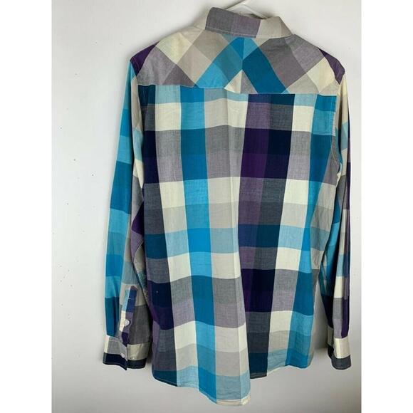 Makia Mens Plaid Shirt Size Small Button Front Long Sleeve 100% Cotton - Picture 3 of 3